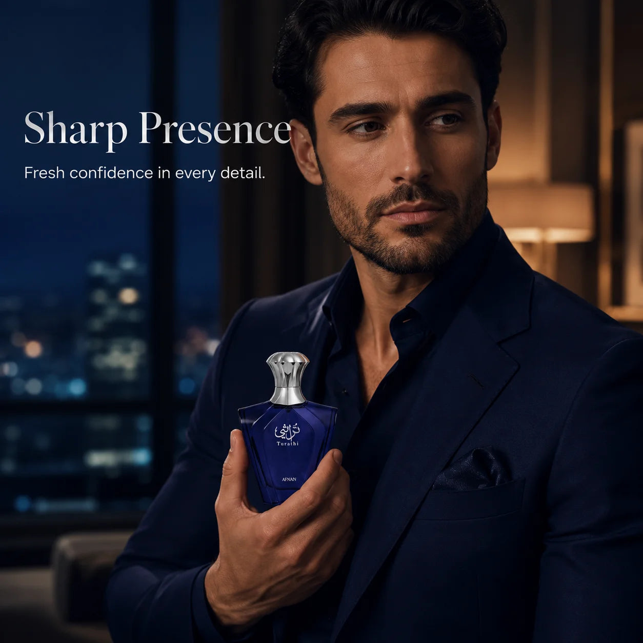 Afnan Turathi Blue Perfume for Men 90ml Eau De Parfum Long Lasting Arabian Cologne Fresh Citrus Woody Spicy Fragrance Gift