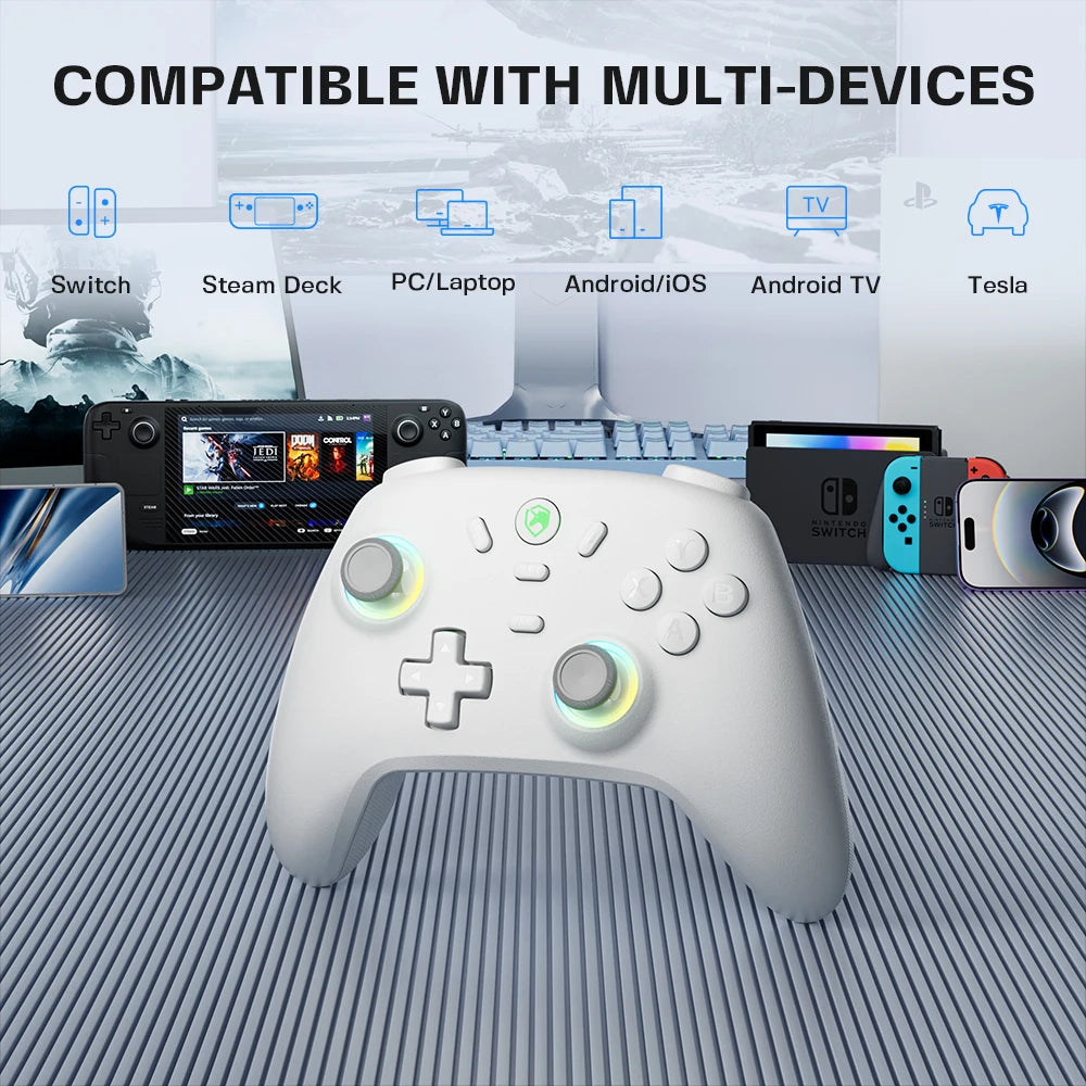 ECHTPower Hall Effect Wireless Controller for Switch OLED/Lite No Drift Joystick Wake-Up Turbo 6-Axis Gyro Programmable US Stock