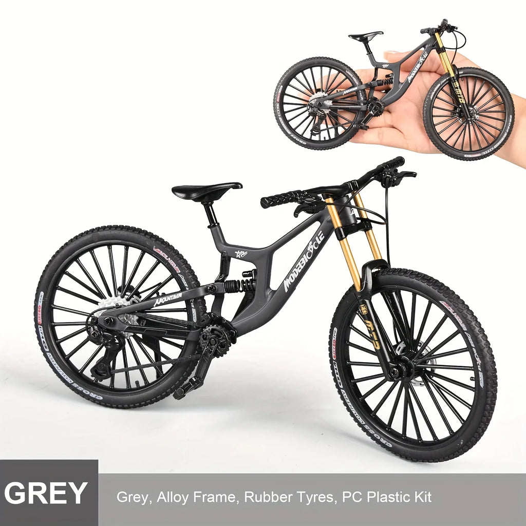 1:8 Scale Mini Alloy Finger Mountain Bike - Diecast Simulation Toy with Shock Absorption for Collection