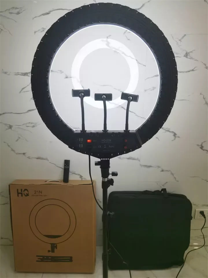 HQ-21N Photographic Lighting Set 52cm LED Dimmable Lamp Phone Camera Holder LED Ring Light 21 Inch with Tripod Stand 5 - 499