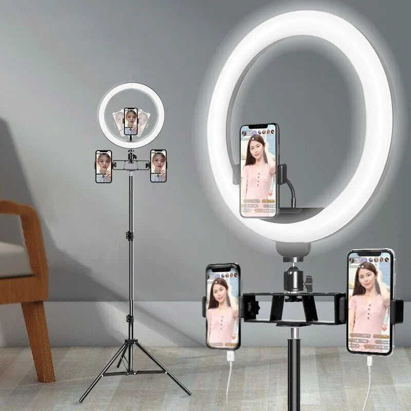 Phone Live Ring Light 10 Inch 26cm Video Light Ring Lamp With Phone Stand Tripods Photography Circle Fill Light For YouTube