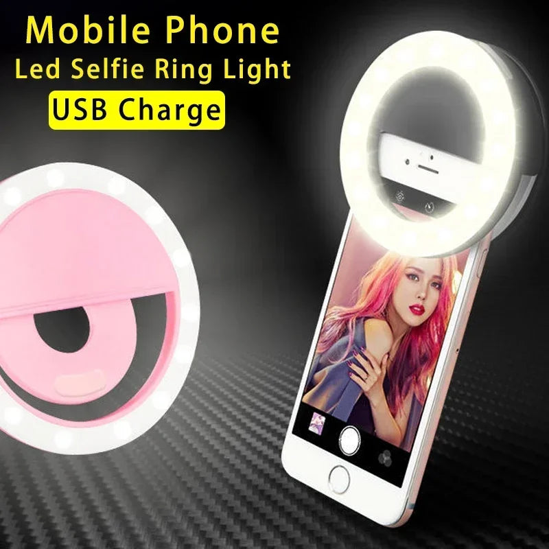 Selfie Light Clip On Light For iPhone Samsung POCO Phone Light Ring Video Photo Lamp Flashlight Back Light USB Charge