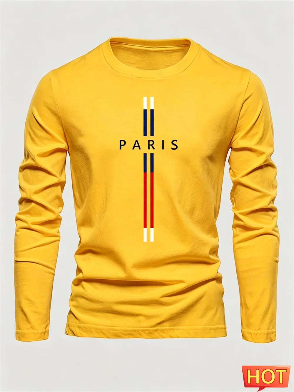 3D Paris graphic Summer T-shirt men's cotton loose Outdoor Sunscreen T-shirt sports leisure round neck long sleeved T-shirt tops