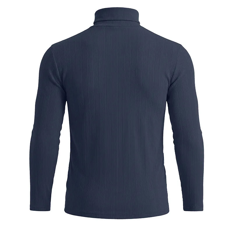 Men's Half Turtleneck Sweater Autumn Winter Soild Long-sleeved T-shirt High Elastic Slim Fit Pullover Thickened Bottoming Shirt