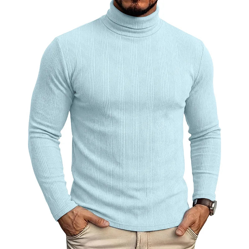 Men's Half Turtleneck Sweater Autumn Winter Soild Long-sleeved T-shirt High Elastic Slim Fit Pullover Thickened Bottoming Shirt