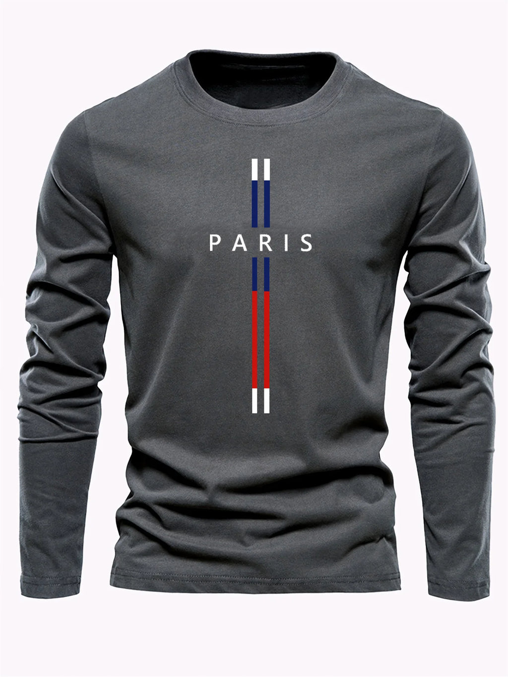 3D Paris graphic Summer T-shirt men's cotton loose Outdoor Sunscreen T-shirt sports leisure round neck long sleeved T-shirt tops