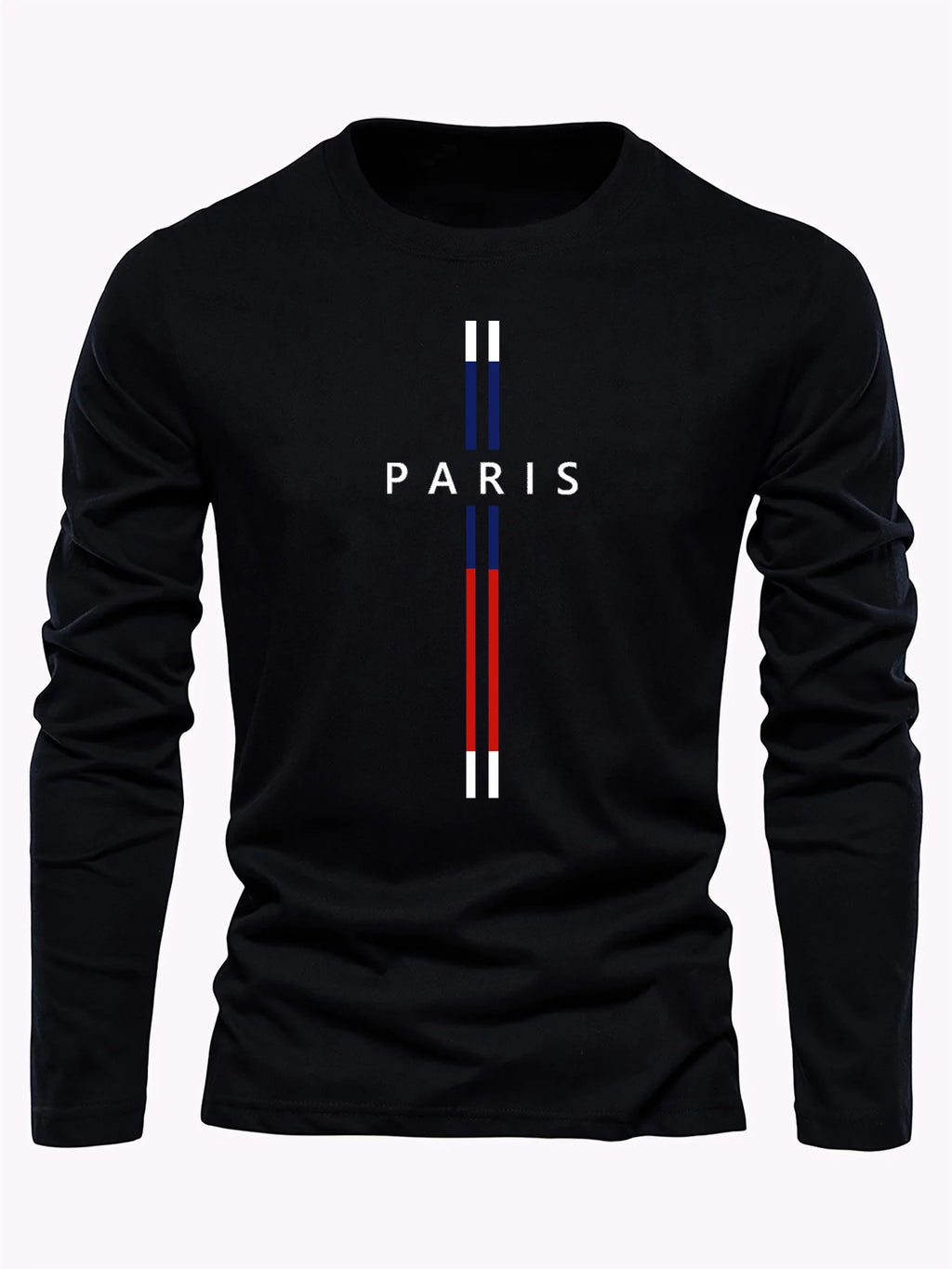 3D Paris graphic Summer T-shirt men's cotton loose Outdoor Sunscreen T-shirt sports leisure round neck long sleeved T-shirt tops