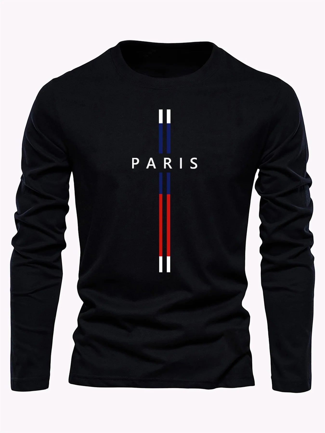 3D Paris graphic Summer T-shirt men's cotton loose Outdoor Sunscreen T-shirt sports leisure round neck long sleeved T-shirt tops
