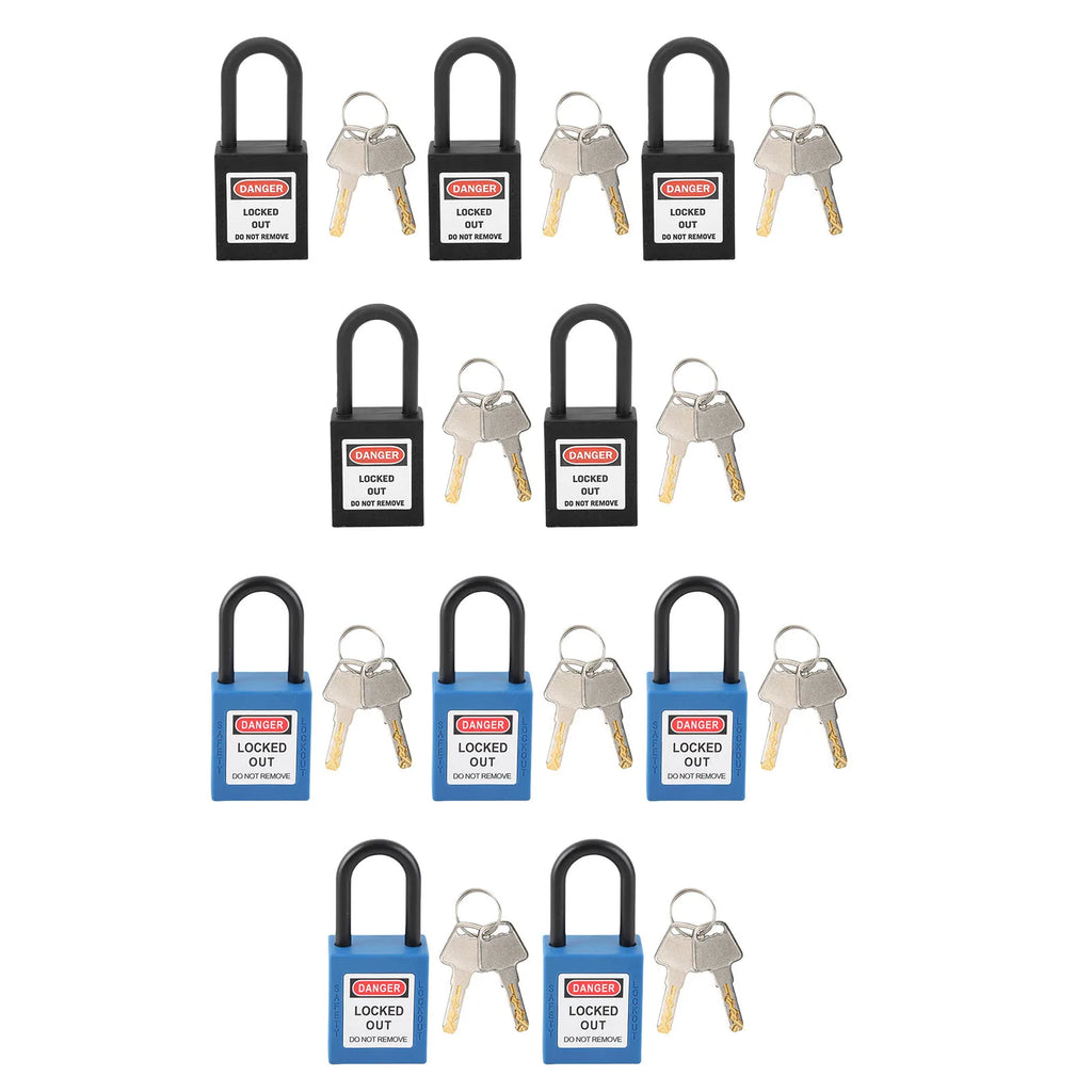 5 Sets 38mm Nylon Insulated Dustproof Safety Padlock With Keys Industrial Electrical Lockout Tagout Lock