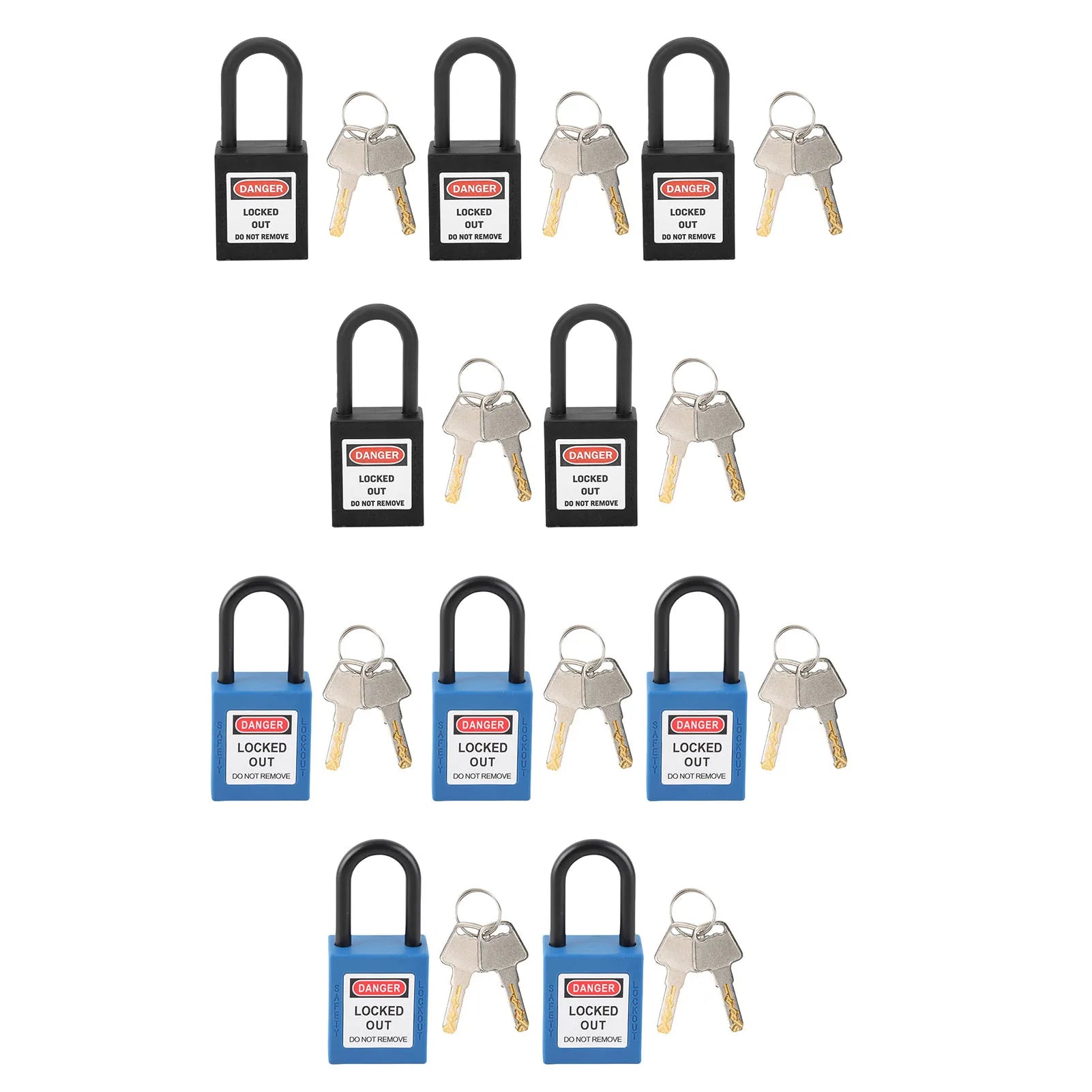 5 Sets 38mm Nylon Insulated Dustproof Safety Padlock With Keys Industrial Electrical Lockout Tagout Lock