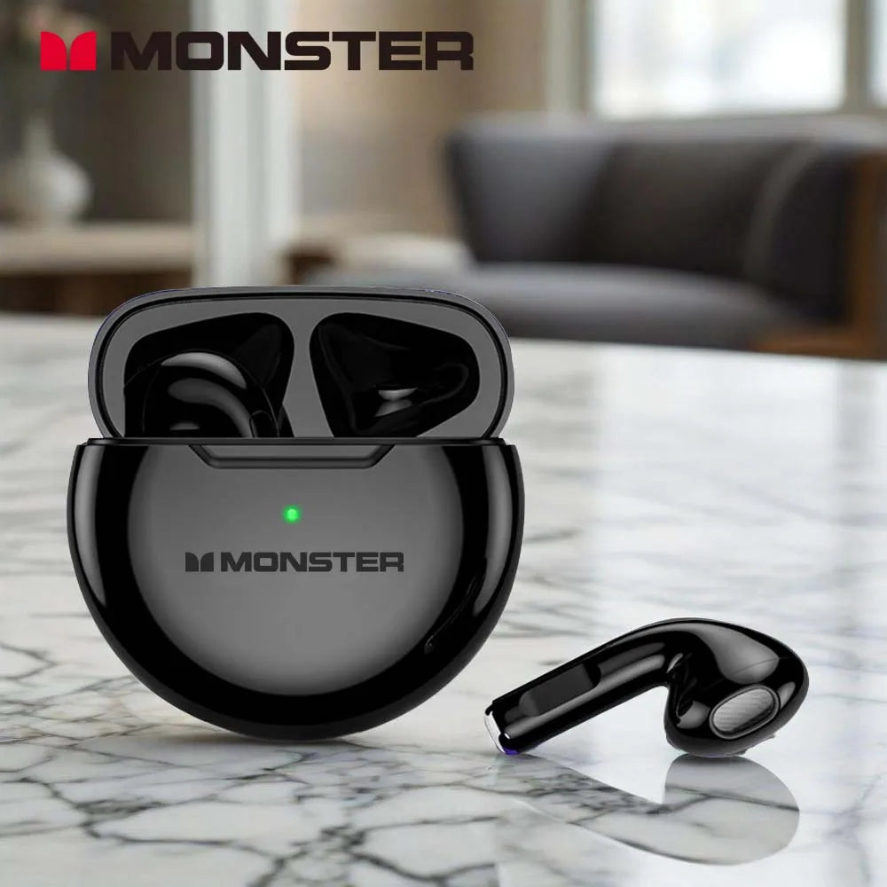Monster Original TWS Bluetooth 5.2 Earphones Low Latency Earclip Bluetooth Headphone HD Call HiFi Music Game Sport Earbuds