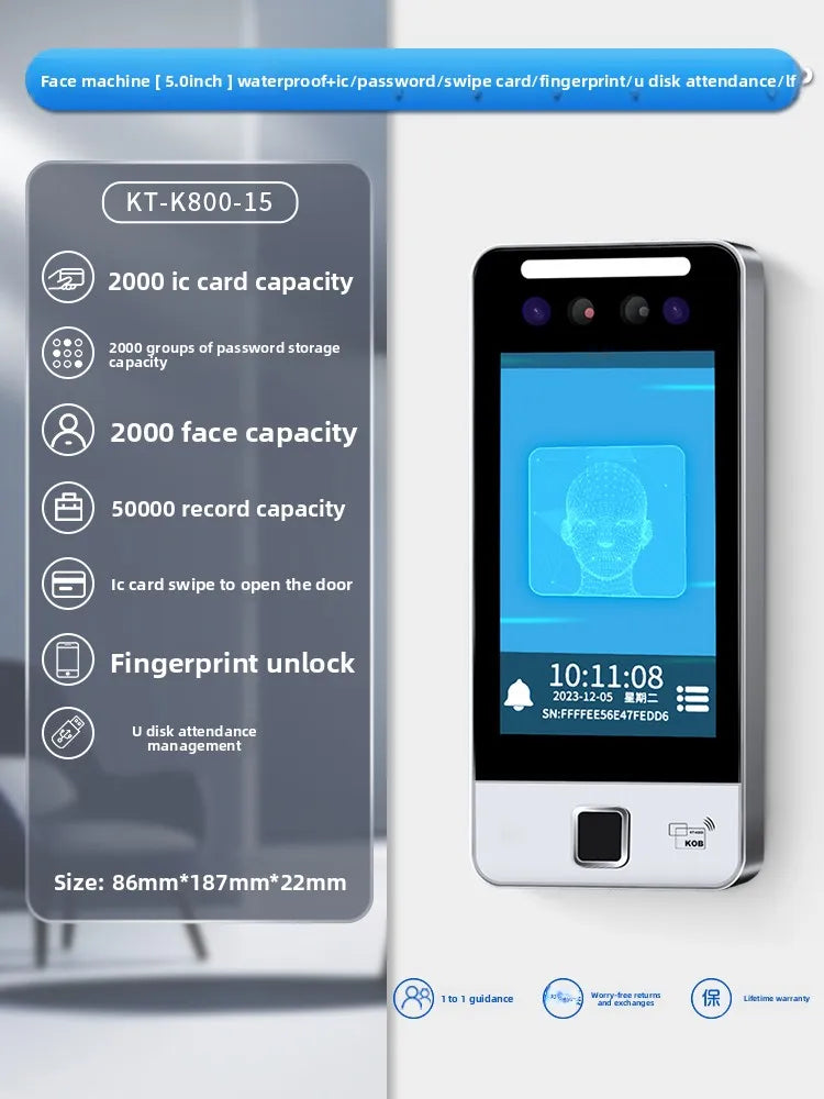 KOB Dynamic Face Access Control All-in-One Machine Swipe Card Password Fingerprint Remote Access Control WIFI Mini Program