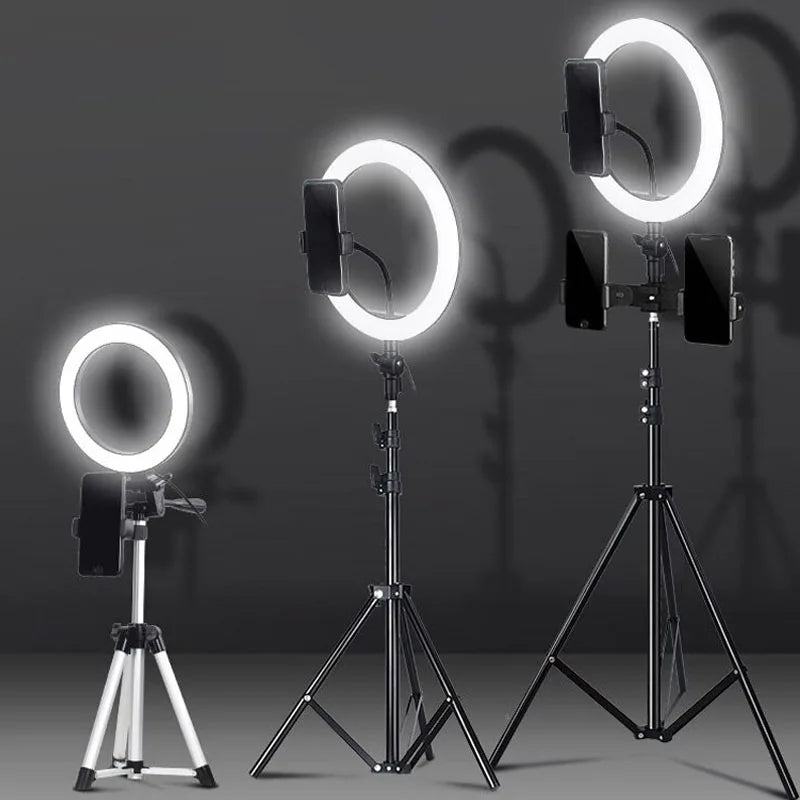 Phone Live Ring Light 10 Inch 26cm Video Light Ring Lamp With Phone Stand Tripods Photography Circle Fill Light For YouTube