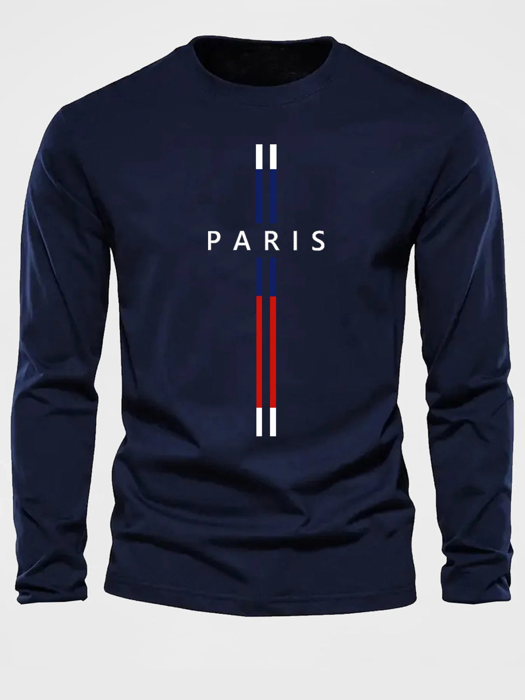 3D Paris graphic Summer T-shirt men's cotton loose Outdoor Sunscreen T-shirt sports leisure round neck long sleeved T-shirt tops