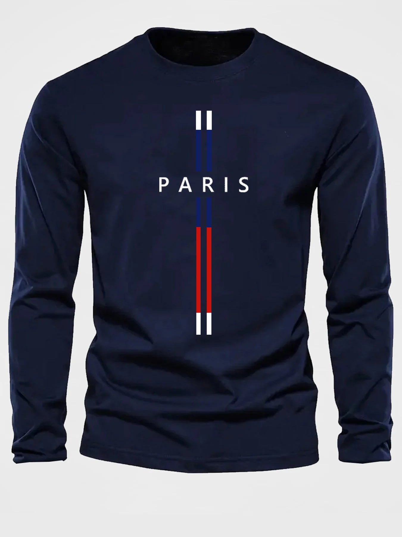 3D Paris graphic Summer T-shirt men's cotton loose Outdoor Sunscreen T-shirt sports leisure round neck long sleeved T-shirt tops