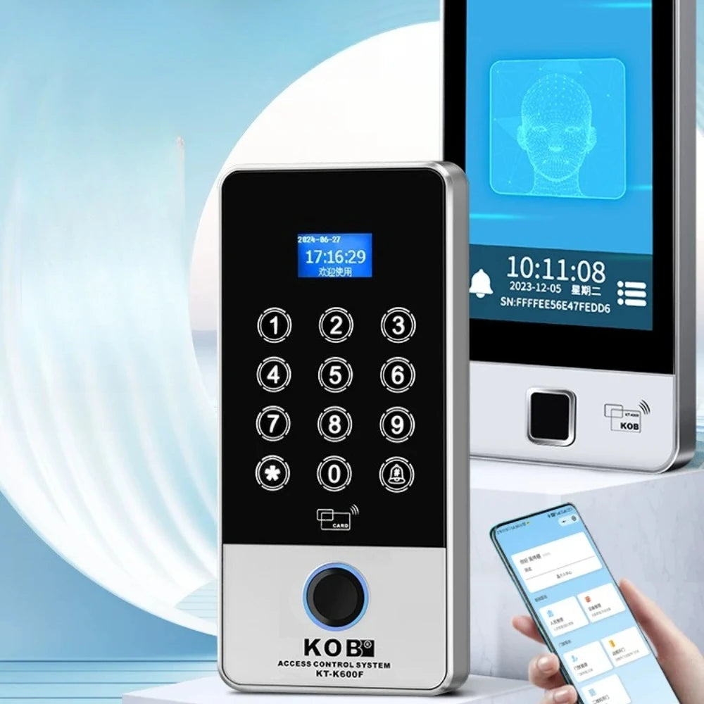 KOB Dynamic Face Access Control All-in-One Machine Swipe Card Password Fingerprint Remote Access Control WIFI Mini Program