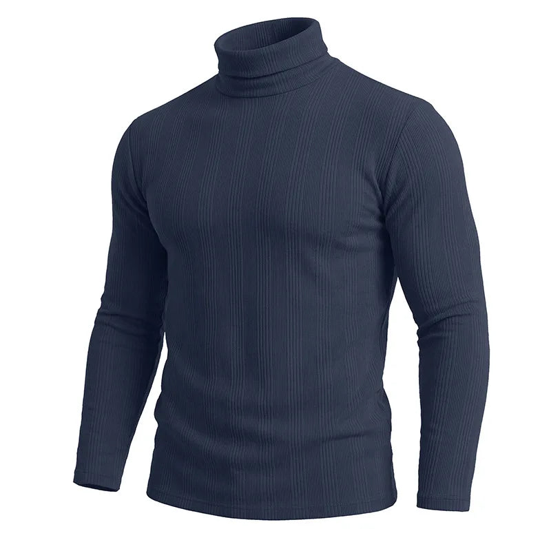 Men's Half Turtleneck Sweater Autumn Winter Soild Long-sleeved T-shirt High Elastic Slim Fit Pullover Thickened Bottoming Shirt