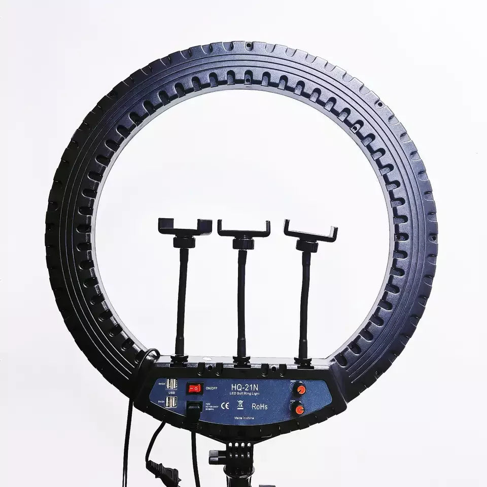 HQ-21N Photographic Lighting Set 52cm LED Dimmable Lamp Phone Camera Holder LED Ring Light 21 Inch with Tripod Stand 5 - 499