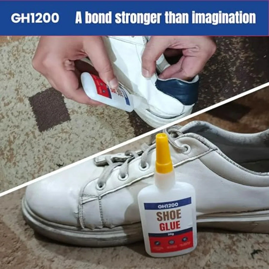 2 Pack Shoe Glue Heavy Duty, Clear Drying and Strong Shoe Glue Sole Repair, Non Stiff Repairs, Pegamento para Zapatos, Fixes Sn