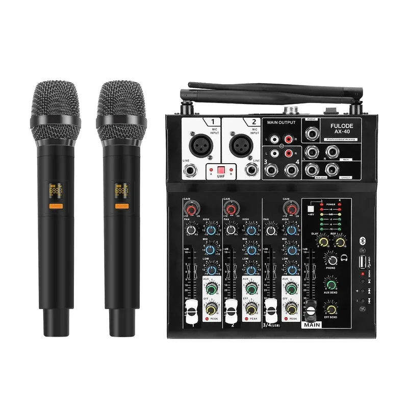 Fuluode Microphone Kit Mixer With Professional Sound Effect Adjustment & Real-Time Sound Quality Optimization For Live Streaming