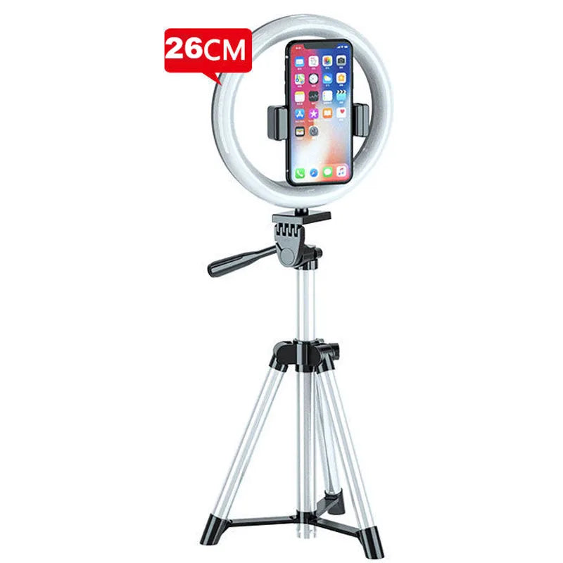 Phone Live Ring Light 10 Inch 26cm Video Light Ring Lamp With Phone Stand Tripods Photography Circle Fill Light For YouTube