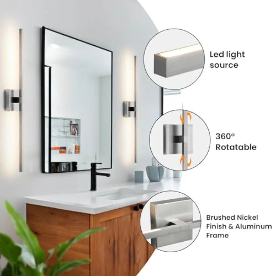 Bathroom Vanity Light Fixtures - Dimmable Bathroom Lights Over Mirror 18W LED Vanity Light Bar 3500K Modern Wall Sconce Lightin