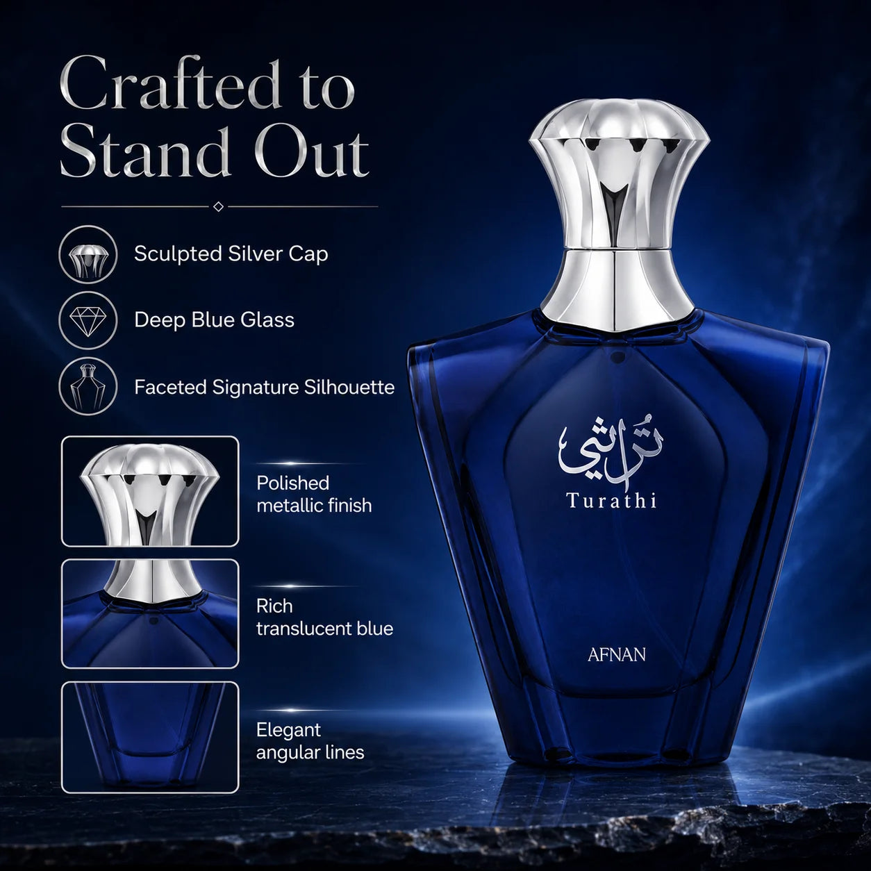 Afnan Turathi Blue Perfume for Men 90ml Eau De Parfum Long Lasting Arabian Cologne Fresh Citrus Woody Spicy Fragrance Gift