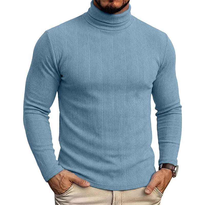 Men's Half Turtleneck Sweater Autumn Winter Soild Long-sleeved T-shirt High Elastic Slim Fit Pullover Thickened Bottoming Shirt