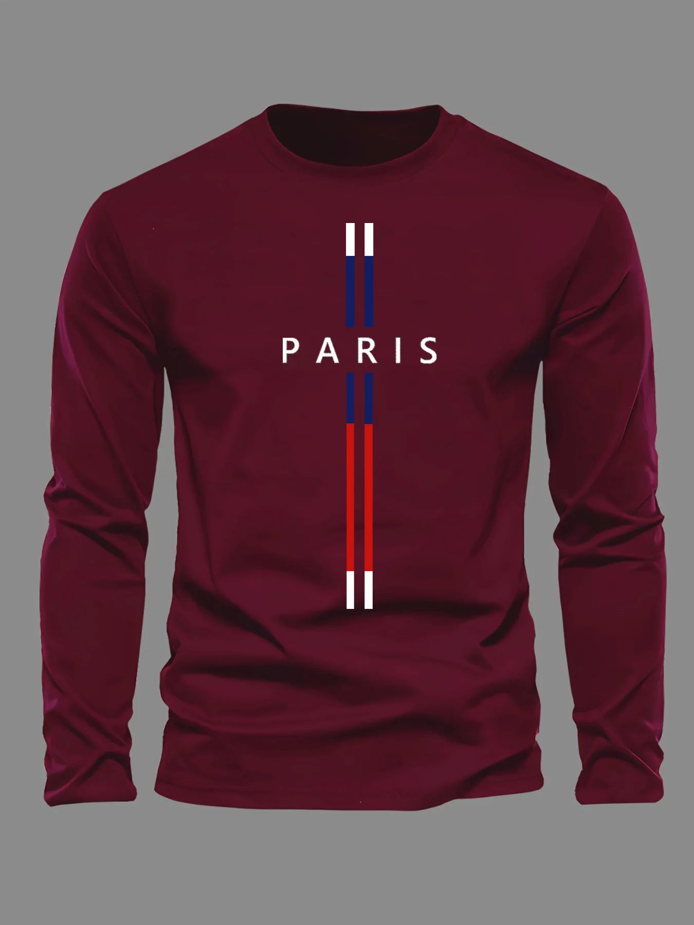 3D Paris graphic Summer T-shirt men's cotton loose Outdoor Sunscreen T-shirt sports leisure round neck long sleeved T-shirt tops