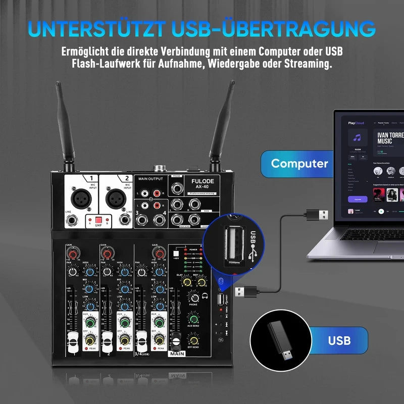 Fuluode Microphone Kit Mixer With Professional Sound Effect Adjustment & Real-Time Sound Quality Optimization For Live Streaming