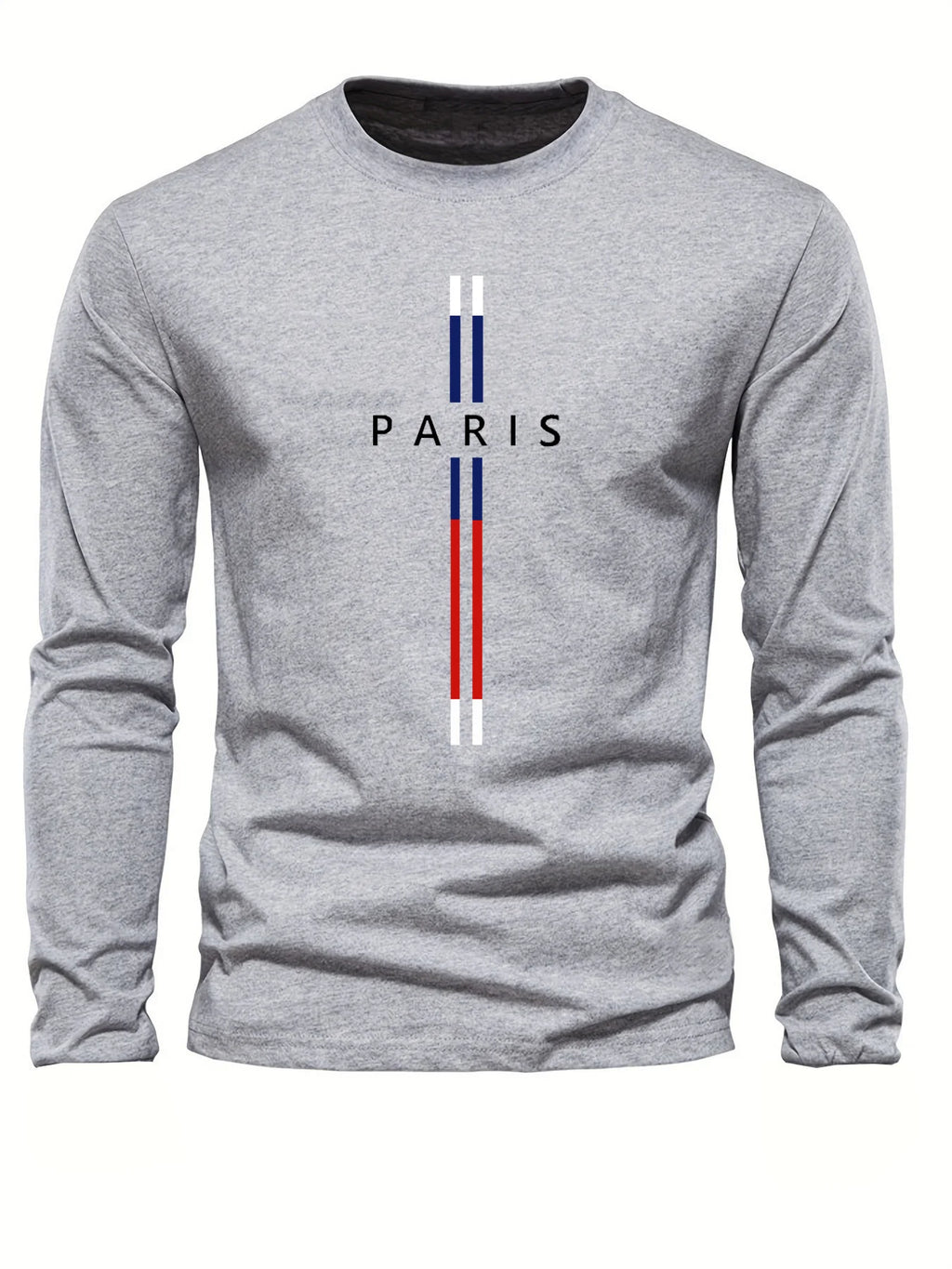 3D Paris graphic Summer T-shirt men's cotton loose Outdoor Sunscreen T-shirt sports leisure round neck long sleeved T-shirt tops