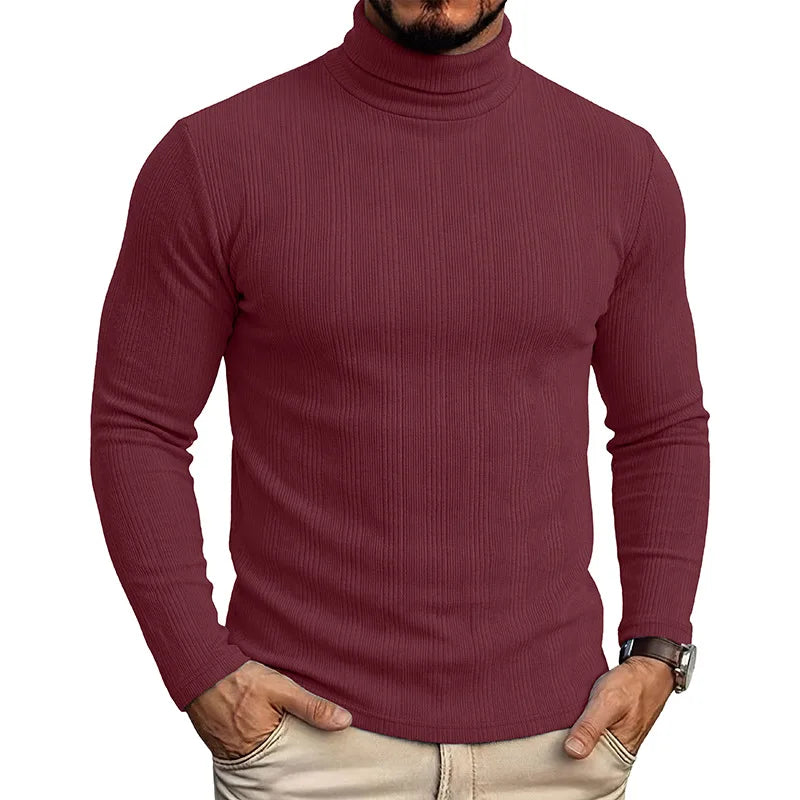 Men's Half Turtleneck Sweater Autumn Winter Soild Long-sleeved T-shirt High Elastic Slim Fit Pullover Thickened Bottoming Shirt