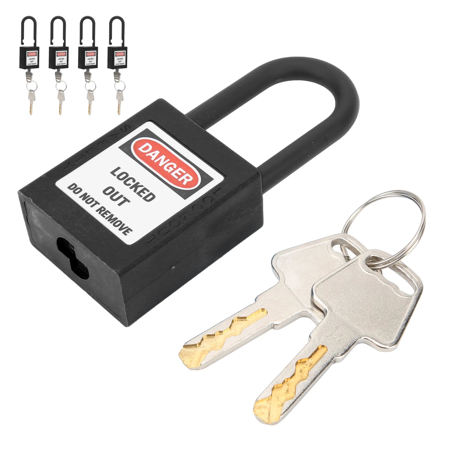 5 Sets 38mm Nylon Insulated Dustproof Safety Padlock With Keys Industrial Electrical Lockout Tagout Lock
