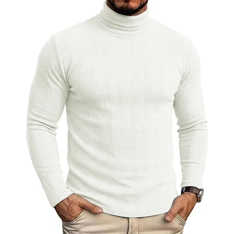 Men's Half Turtleneck Sweater Autumn Winter Soild Long-sleeved T-shirt High Elastic Slim Fit Pullover Thickened Bottoming Shirt