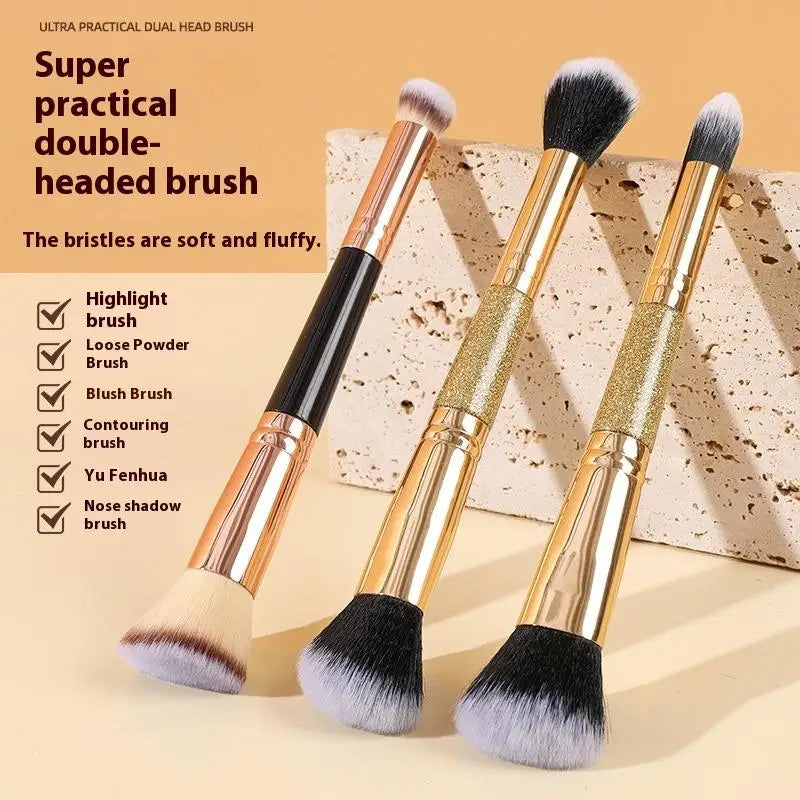1/3 Pcs Double-Ended Foundation Makeup Brush Angled Concealer Makeup Brush For Liquid Powder Fluffy Cosmetic Tools