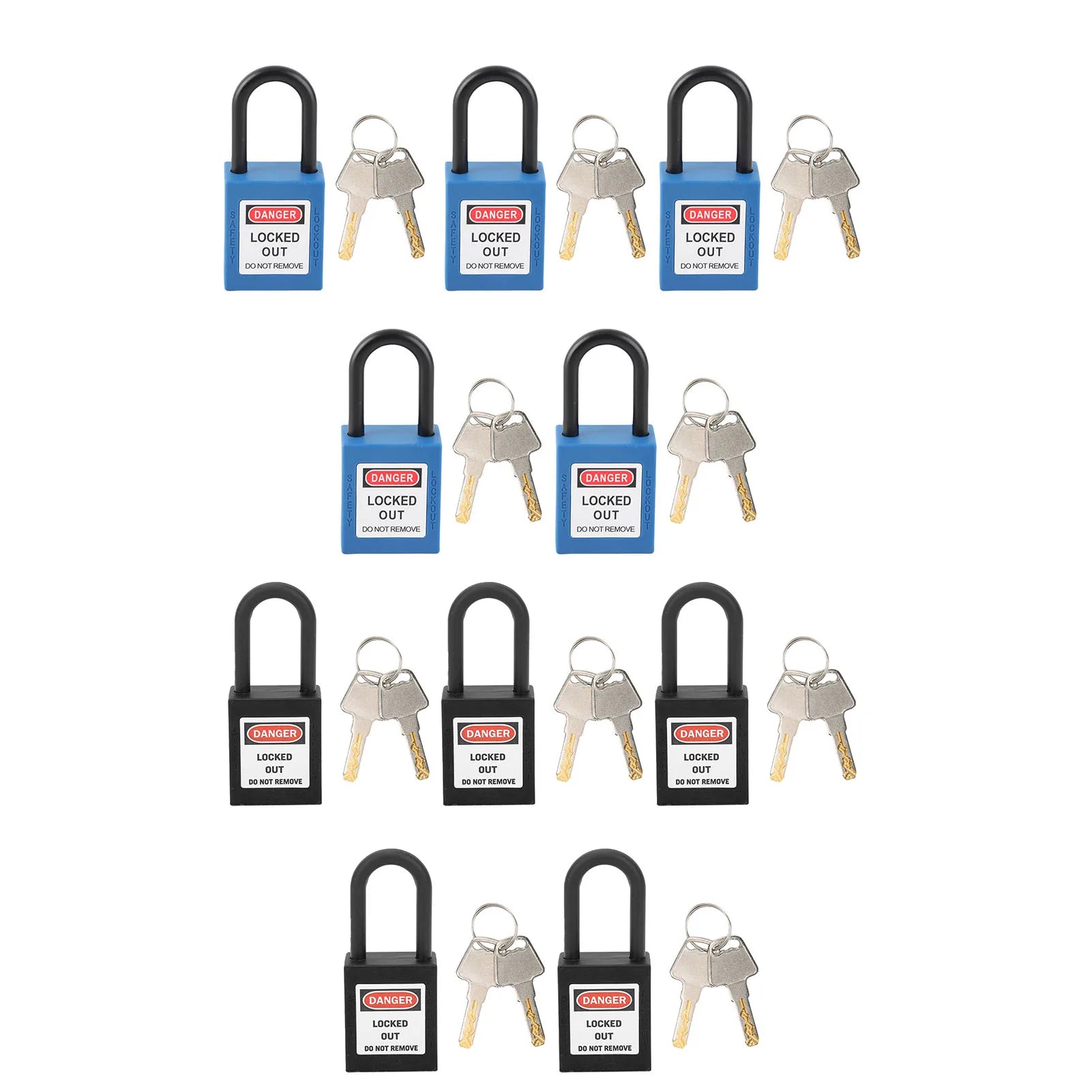 5 Sets 38mm Nylon Insulated Dustproof Safety Padlock With Keys Industrial Electrical Lockout Tagout Lock