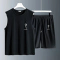 Men's Tank Top Sets 2026 Summer Quick drying running crewneck oversize  beach clothing set Old money man seaside Breathable