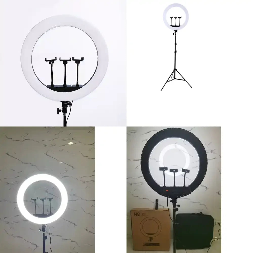 HQ-21N Photographic Lighting Set 52cm LED Dimmable Lamp Phone Camera Holder LED Ring Light 21 Inch with Tripod Stand 5 - 499