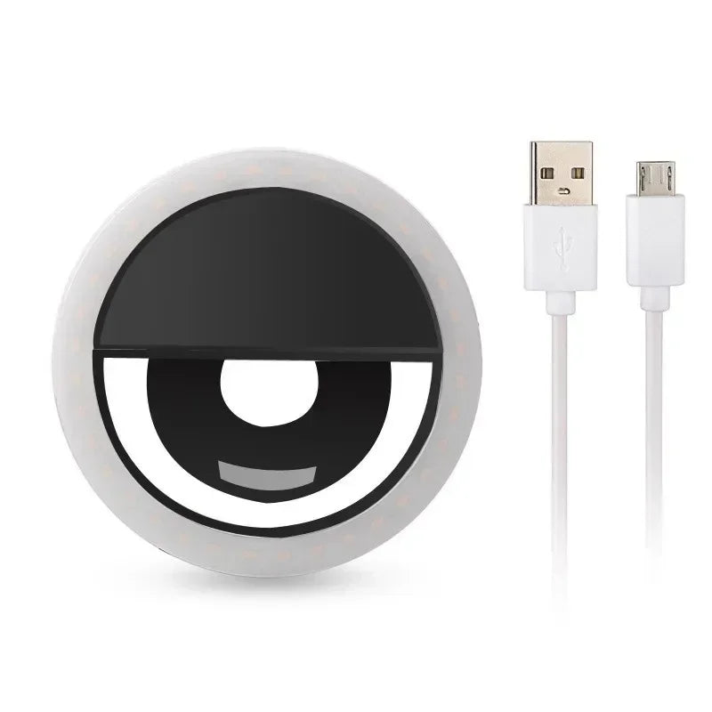Selfie Light Clip On Light For iPhone Samsung POCO Phone Light Ring Video Photo Lamp Flashlight Back Light USB Charge