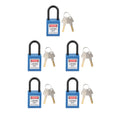 5 Sets 38mm Nylon Insulated Dustproof Safety Padlock With Keys Industrial Electrical Lockout Tagout Lock