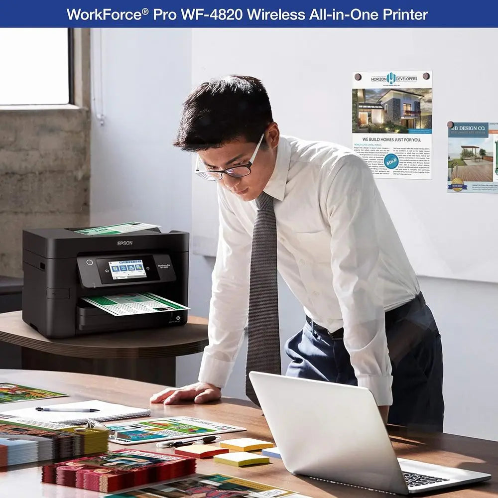 ® Workforce® Pro WF-4820 Wireless Color Inkjet All-In-One Printer, Black, Large