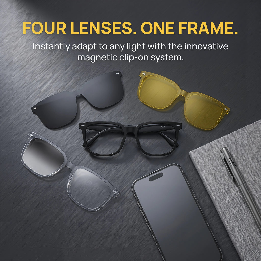 AI Open-Ear Bluetooth Glasses Magnetic Suction Lenses Real-time Translation Calls&Music Global Travel Trade Communication