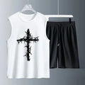 Men's Tank Top Sets 2026 Summer Quick drying running oversize sports  seaside jogging suit beach 2 piece set Breathable