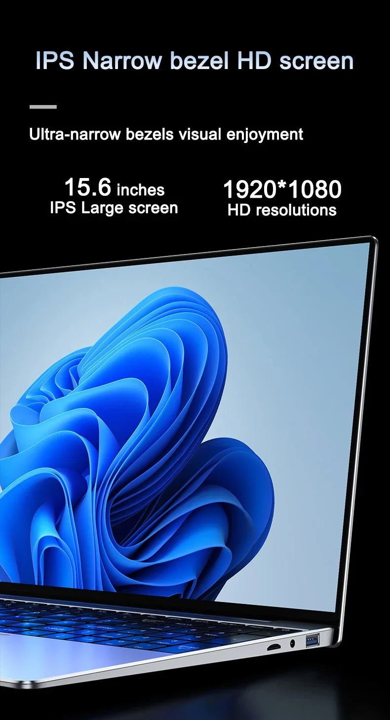 15.6" Laptop | Intel N95 Processor, 120Hz FHD Ultra‑Clear IPS Display, 7500mAh Long‑Lasting Battery, 32GB+2TB, Backlit Keyboard