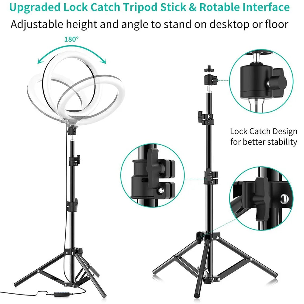 Phone Live Ring Light 10 Inch 26cm Video Light Ring Lamp With Phone Stand Tripods Photography Circle Fill Light For YouTube