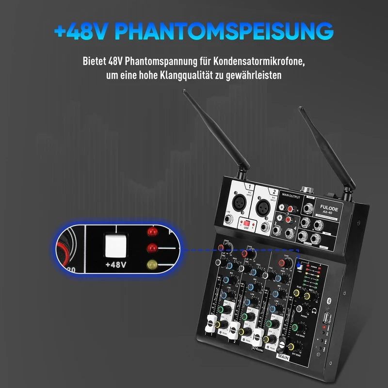 Fuluode Microphone Kit Mixer With Professional Sound Effect Adjustment & Real-Time Sound Quality Optimization For Live Streaming
