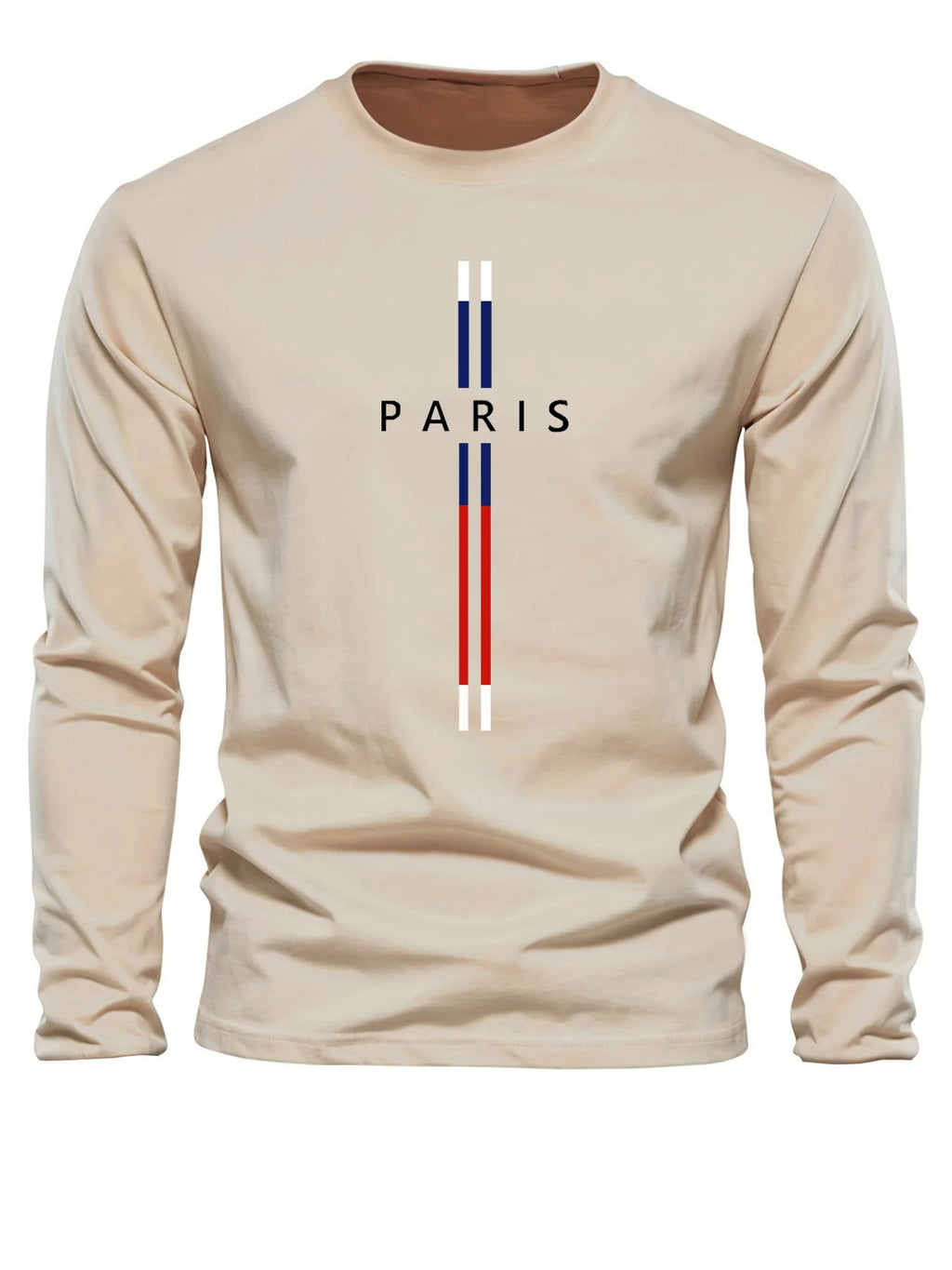 3D Paris graphic Summer T-shirt men's cotton loose Outdoor Sunscreen T-shirt sports leisure round neck long sleeved T-shirt tops