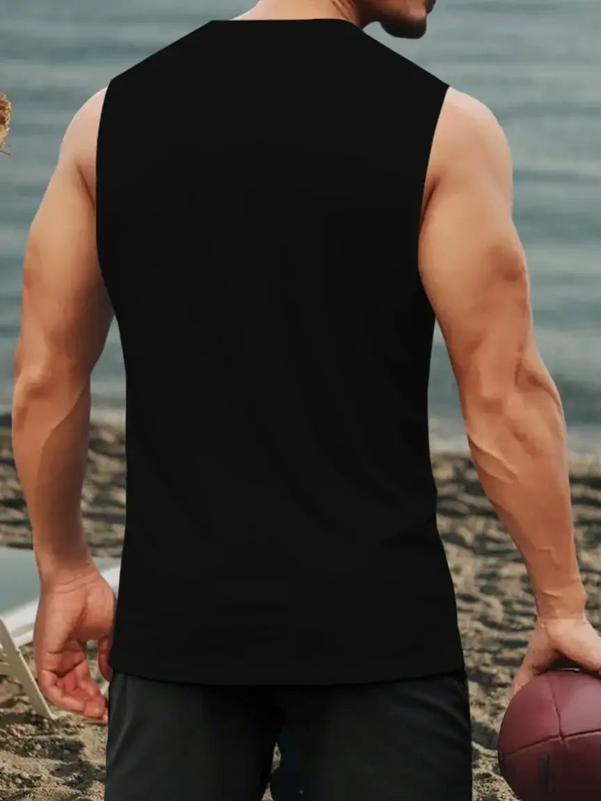 Men's Tank Top Sets 2026 Summer Quick drying running crewneck oversize  beach clothing set Old money man seaside Breathable
