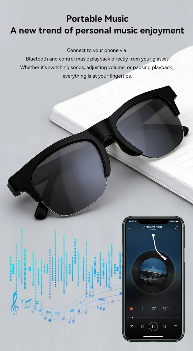 2026 New Remote Control Touch Photo Glasses Smart Glasses Recording Voice wake-up Assistant Wireless Bluetooth Smart Eyewear