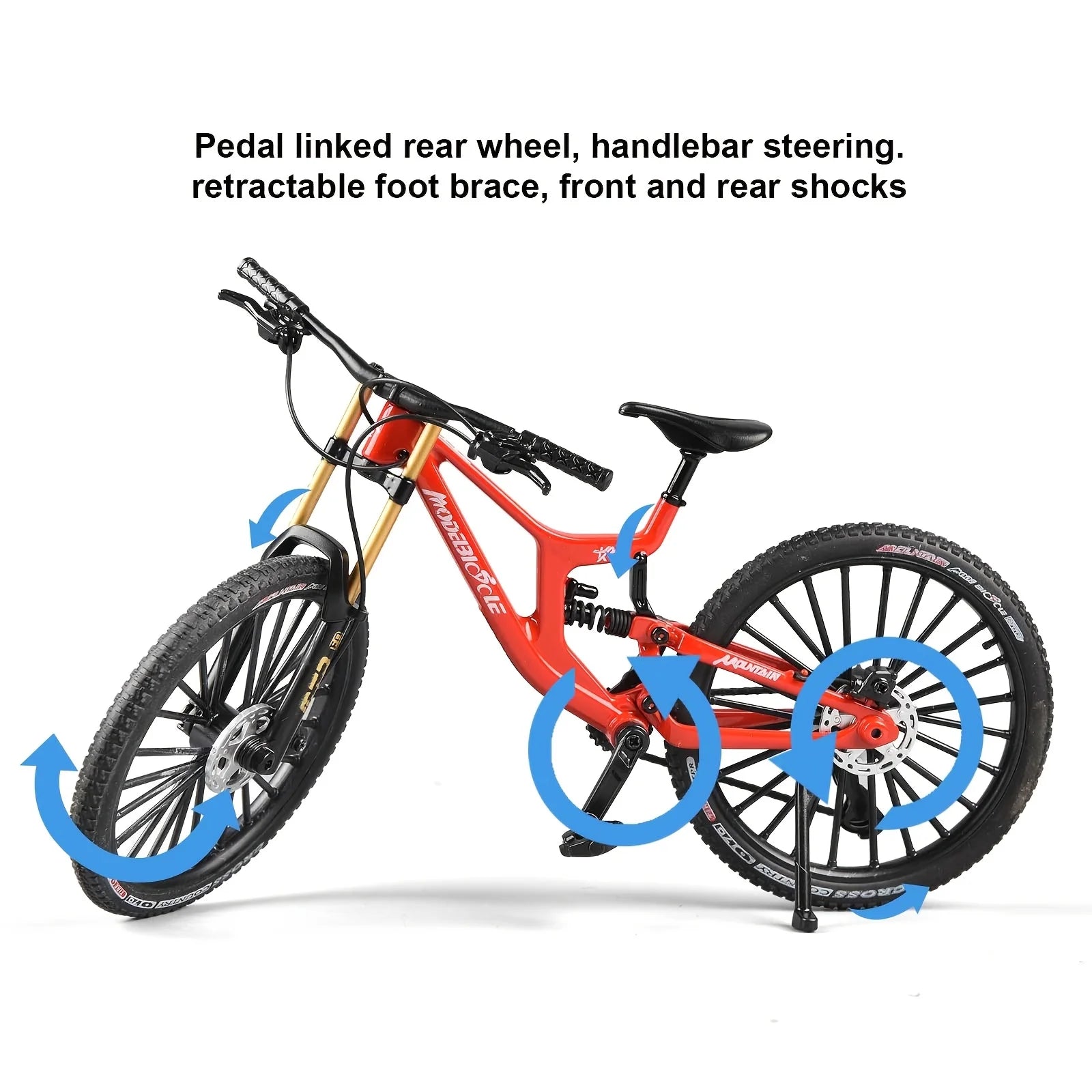 1:8 Scale Mini Alloy Finger Mountain Bike - Diecast Simulation Toy with Shock Absorption for Collection